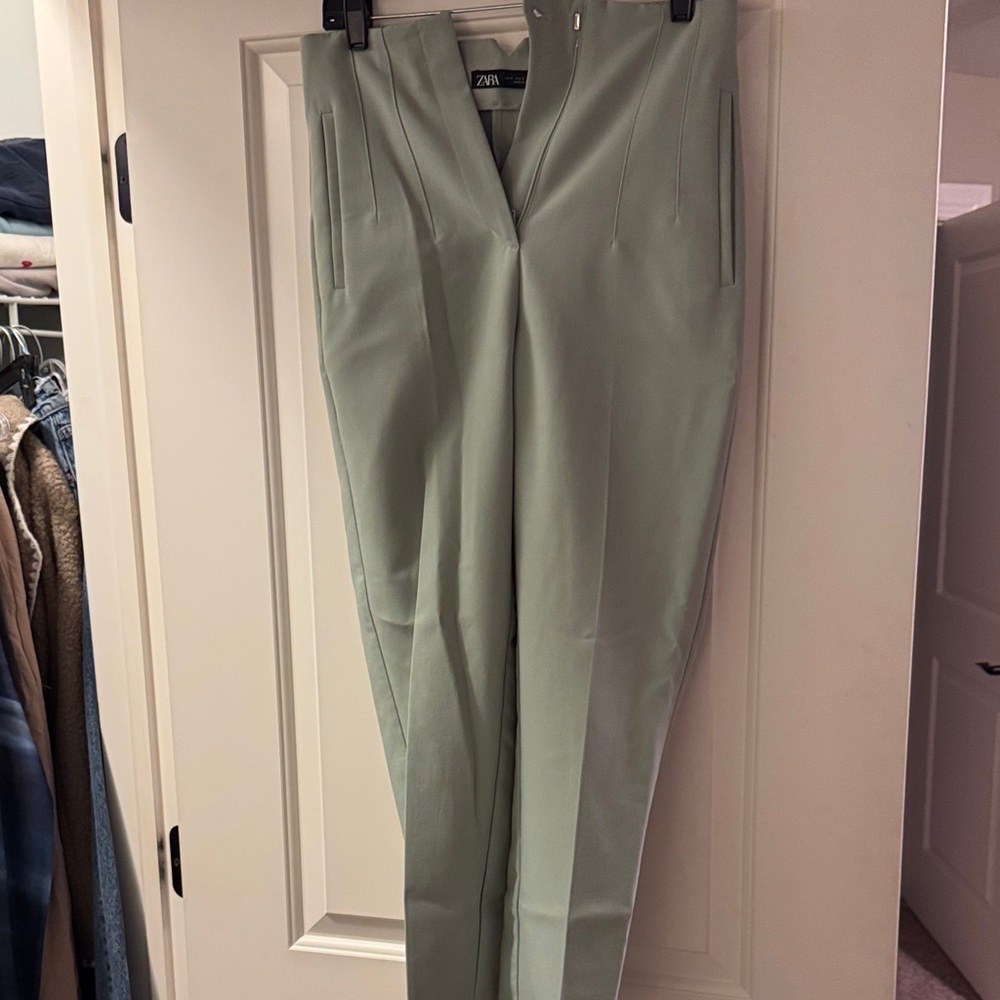 Zara Mint Green Tailored Pants